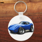 1973-76 Corvette Blue Car Schlüsselanhänger (Vorderseite)