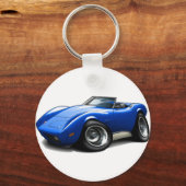 1973-76 Corvette Blue Convertible Schlüsselanhänger (Vorderseite)