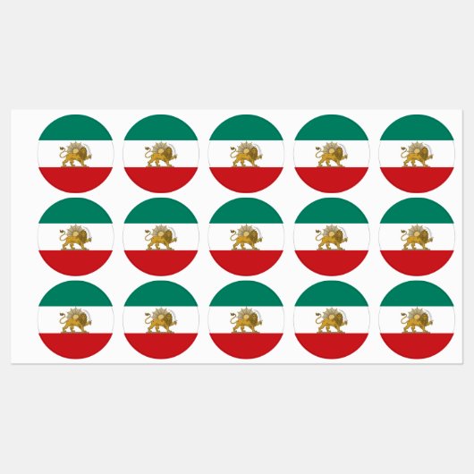 1973 Die alte persische iranische Nationalflagge u Etiketten (Blatt)