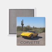 1973 Gelbe Corvette Stingray C3 Classic Car Magnet (Vorderseite/Rückseite)