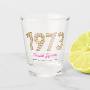 1973 Gold und Pink 50. Geburtstag Schnapsglas