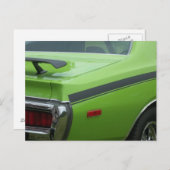 1973 Grünes Dodge Charger SE Brougham Hintervierte Postkarte (Vorne/Hinten)