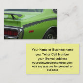 1973 grünes Dodge-Ladegerät Visitenkarte (Vorne/Hinten)