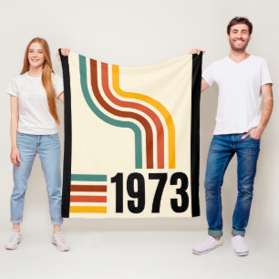 1973 Retro-Streifen-Regenbogen-Vintage-Poster-Deck Fleecedecke
