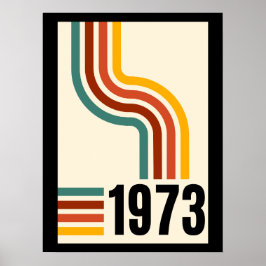 1973 Retro Stripes Vintage Poster