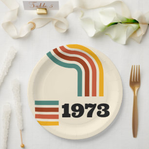 1973 Retro Vintage Poster 50. Geburtstag Pappteller