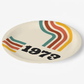 1973 Retro Vintage Poster 50. Geburtstag Pappteller (Schrägansicht)