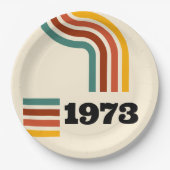 1973 Retro Vintage Poster 50. Geburtstag Pappteller (Vorderseite)