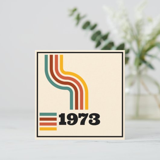 1973 Retro Vintage Poster Geburtstag oder Wiederse Dankeskarte (Stehend Vorderseite)