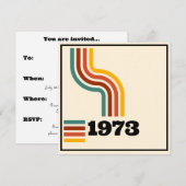 1973 Retro Vintage Poster Geburtstag oder Wiederse Einladung (Vorne/Hinten)