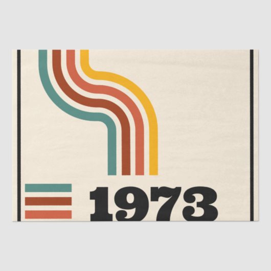 1973 Retro Vintage Poster Geburtstag oder Wiederse Seidenpapier (Vorderseite)