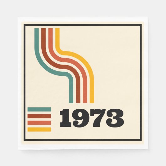 1973 Retro Vintage Poster Geburtstag oder Wiederse Serviette (Vorderseite)