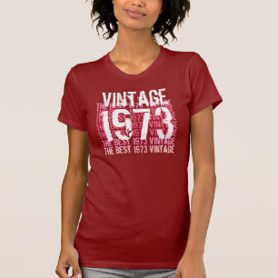 1973 Vintag - roter rosa weißer Geburtstag G201 T-Shirt