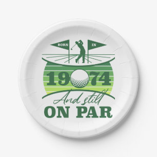 1974 50. Birthday Golf Spaß Pappteller