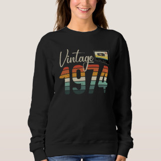 1974 All Original Parts Vintage B Day Cassete Tape Sweatshirt