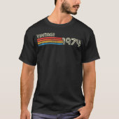 1974 Bruststreifen Geburtstag T-Shirt (Vorderseite)