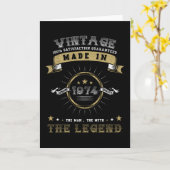 1974 Geborener Geburtstag Vintag Karte (Gelbe Blume)