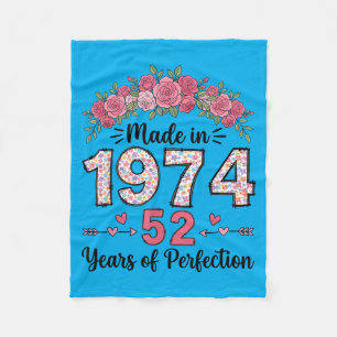 1974 hergestellt Blumen 52. Geburtstagsgeschenke F Fleecedecke