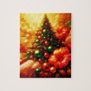 1974 im Stil geschmückter Weihnachtsbaum Puzzle