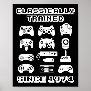 1974 Old School Video Game Thema Geburtstag Gesche Poster