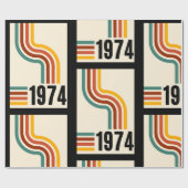 1974 Retro Vintage Poster 50. Geburtstag Geschenkpapier (Flach)