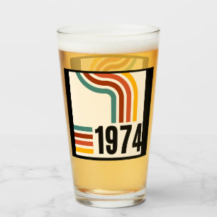 1974 Retro Vintage Poster 50. Geburtstag Glas