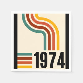1974 Retro Vintage Poster 50. Geburtstag Serviette