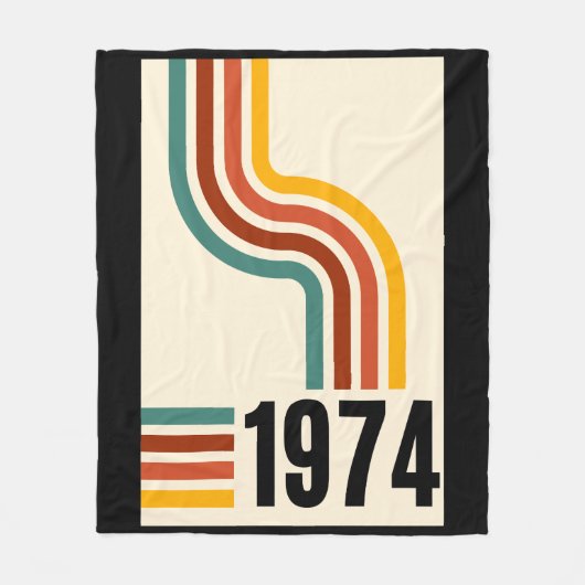 1974 Retro Vintage Poster Fleece Blanket (Vorderseite)
