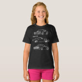 1974 Trans Am Firebird Muscle Car Sketch Art Prem T-Shirt (Vorne ganz)
