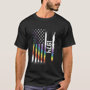 1974 United Staaten Distressed Rainbow mit US-Flag T-Shirt