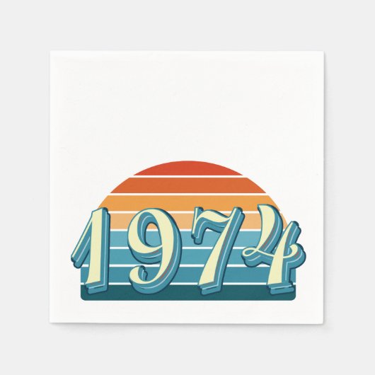 1974 Vintag 50. Geburtstag Serviette (Vorderseite)