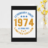 1974 Vintager Geburtstag Karte (Gelbe Blume)