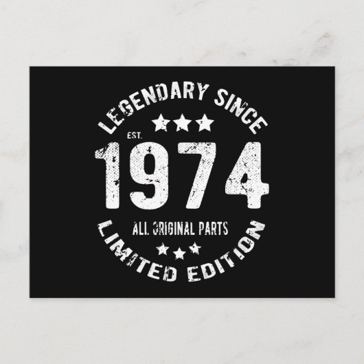 1974 Vintager Geburtstag Postkarte (Vorderseite)