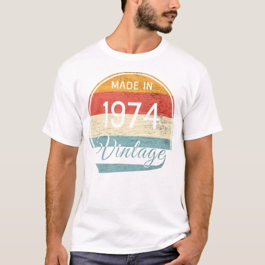 1974 Vintager Geburtstag T-Shirt (Vorderseite)