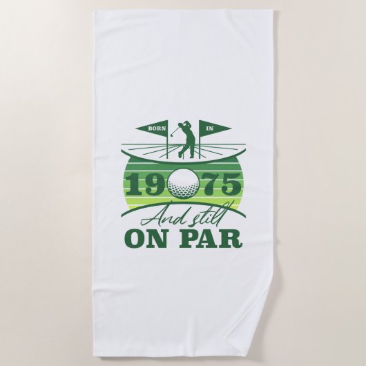 1975 50. Birthday Golf Spaß Strandtuch (Vorderseite)