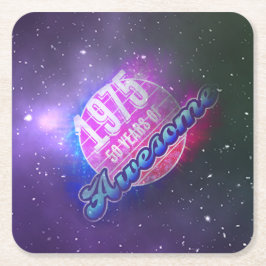 1975 — 50 Jahre Phantastischer "Grunge"-Look Rechteckiger Pappuntersetzer