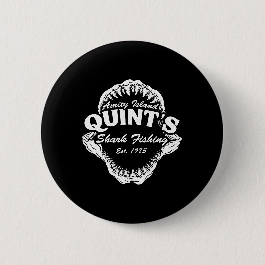 1975 Amity Island Quint's Shark Fishing Clic Retro Button (Vorderseite)