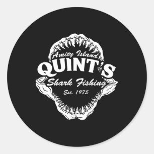 1975 Amity Island Quint's Shark Fishing Clic Retro Runder Aufkleber