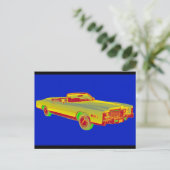 1975 Cadillac Eldorado Convertible Pop Art Postkarte (Stehend Vorderseite)