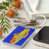 1975 Cadillac Eldorado Convertible Pop Art Schlüsselanhänger (Vorderseite rechts)