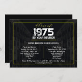 1975 Class Wiedersehen Elegant Black - 50 Jahre Wi Einladung (Vorne/Hinten)