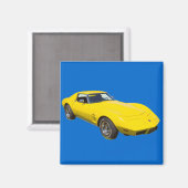 1975 Corvette Stingray Sports Car Magnet (Vorderseite/Rückseite)