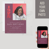 1975 geborenes 50. Foto lila Einladung