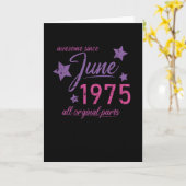 1975 Juni Geburtstag Karte (Gelbe Blume)