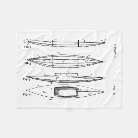 1975 Kayak Patent Design Fleecedecke (Vorderseite (Horizontal))
