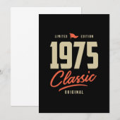 1975 klassisches Geburtstagsgeschenk Dankeskarte (Vorne/Hinten)