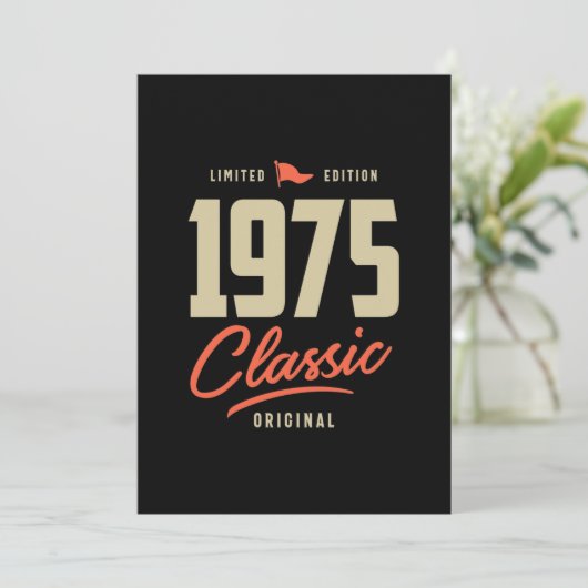 1975 klassisches Geburtstagsgeschenk Einladung (Stehend Vorderseite)