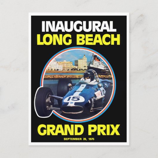1975 Rennwagen des Long Beach Grand Prix Postkarte (Vorderseite)