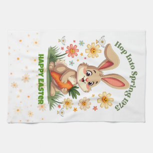 1975 Retro Frühlingshase Geschirrtuch