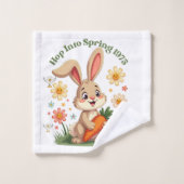 1975 Retro Spring Bunny Badhandtuch Set (Waschlappen)